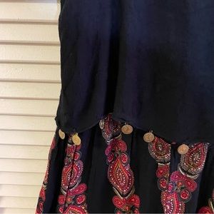 Earthbound Trading Co | Boho Jumpsuit with Hanging Coins Size: L